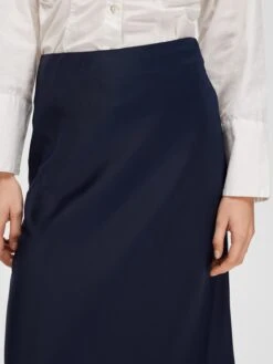 Selected Femme Jupes Longues Jupe LENA Femme Bleu Marine -Edited You Boutique 0182b1ef23ed55460fe76e0607d653dc