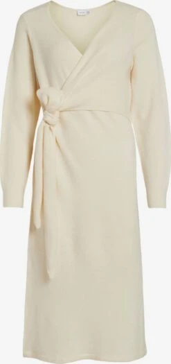 Vila Robes Robes En Maille Femme Beige