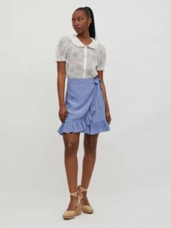 Vila Mini-jupes Jupe Fini Femme Bleu -Edited You Boutique 11127fdce1bce0f20cb52128cea9f09b
