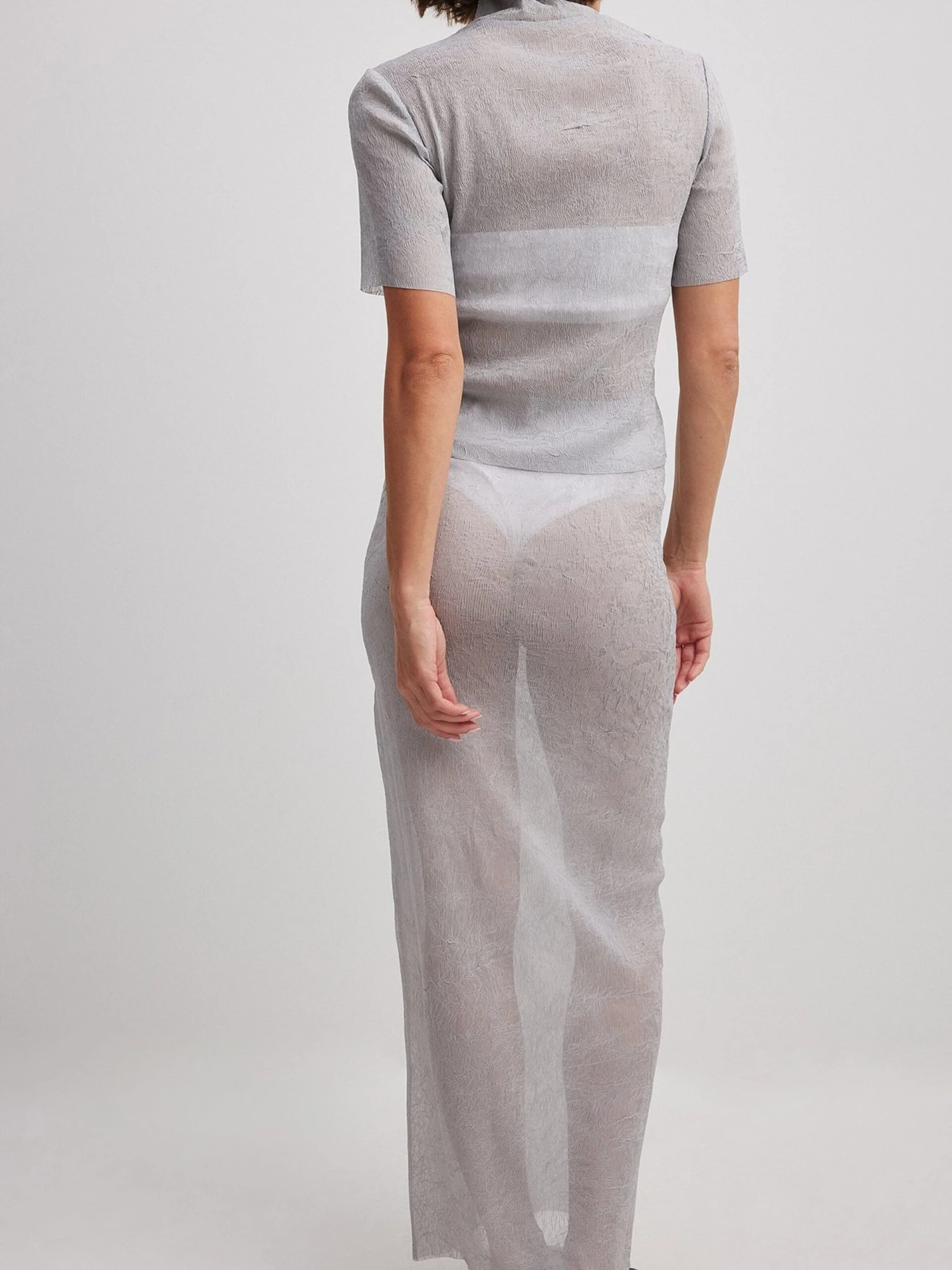 NA-KD Jupes Longues Jupe Femme Gris 4 NA-KD Jupes Longues Jupe Femme Gris – Image 2