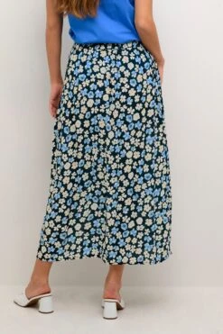 Kaffe Jupes Longues Jupe Tara Femme Bleu Nuit / Bleu Clair -Edited You Boutique 179ce773bba9d7bdef9d34722778c4a9