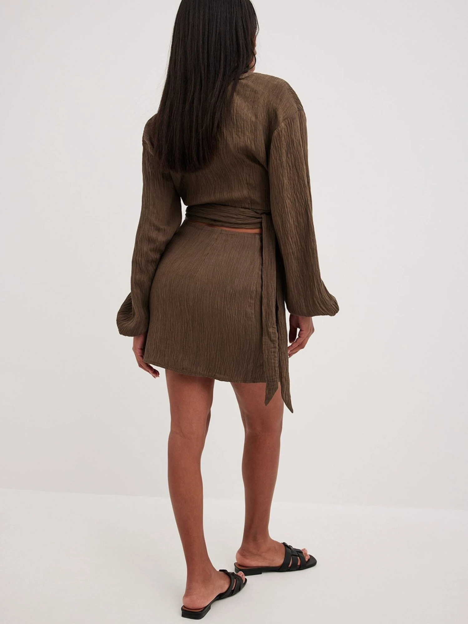 NA-KD Mini-jupes Jupe Femme Marron 4 NA-KD Mini-jupes Jupe Femme Marron – Image 2