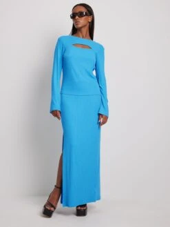 NA-KD Jupes Longues Jupe Femme Azur -Edited You Boutique 25f7c0a06c6e00fc20e3e5588fe4bbab