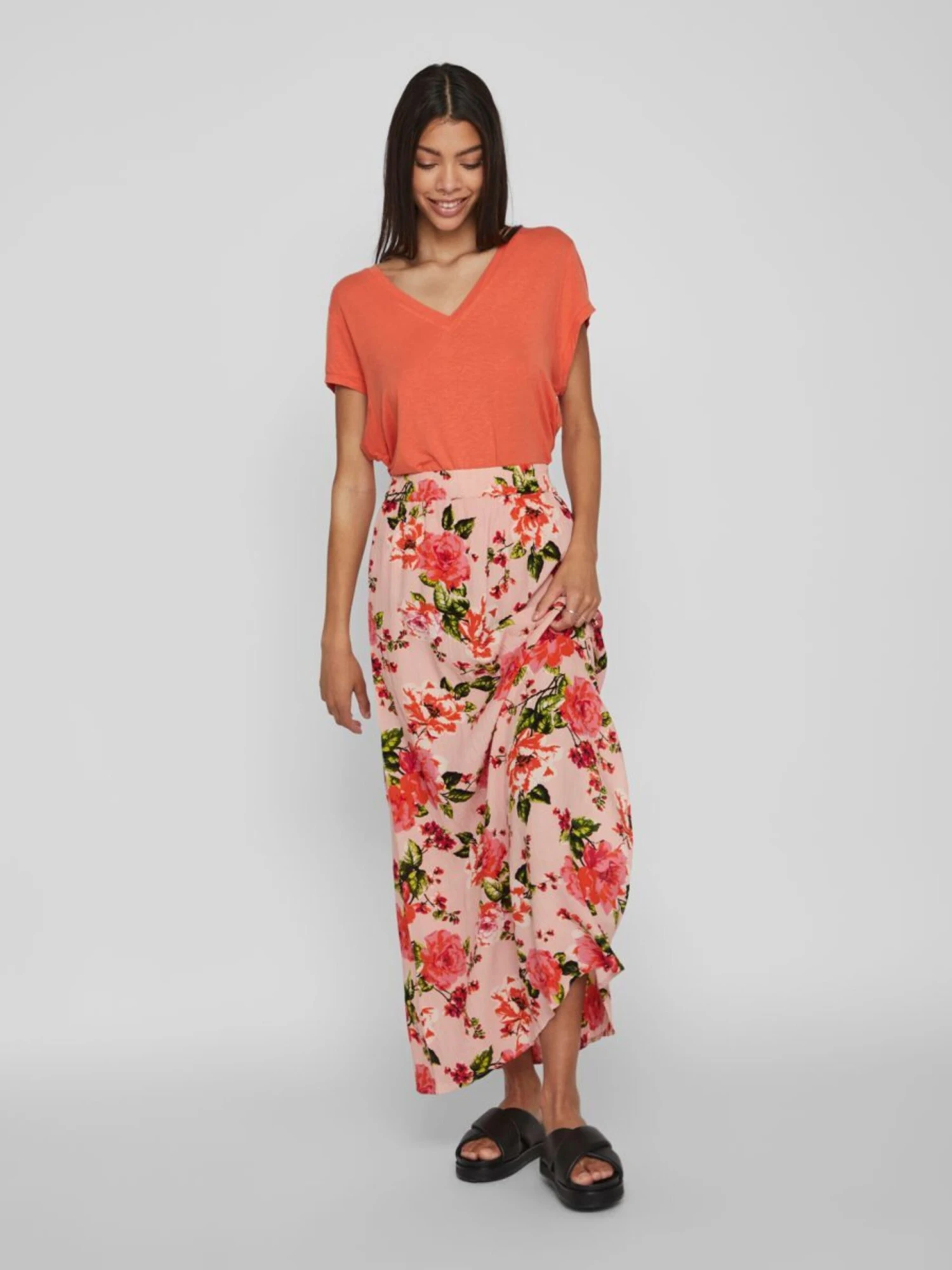 Vila Jupes Longues Jupe Mese Femme Rose 7 Vila Jupes Longues Jupe Mese Femme Rose – Image 5