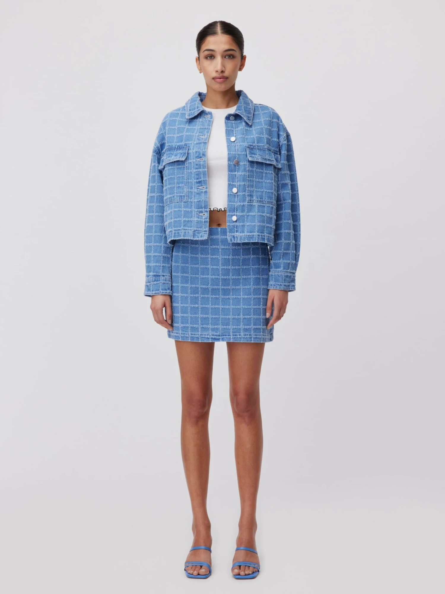 Mini-jupes Jupe Sarah Femme Bleu 7 Mini-jupes Jupe Sarah Femme Bleu – Image 5