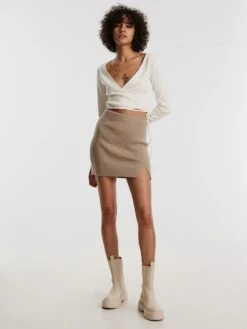 EDITED Mini-jupes Jupe Kayra Femme Beige / Marron -Edited You Boutique 2f2c3095b268b93d1c28c7fc7831497e