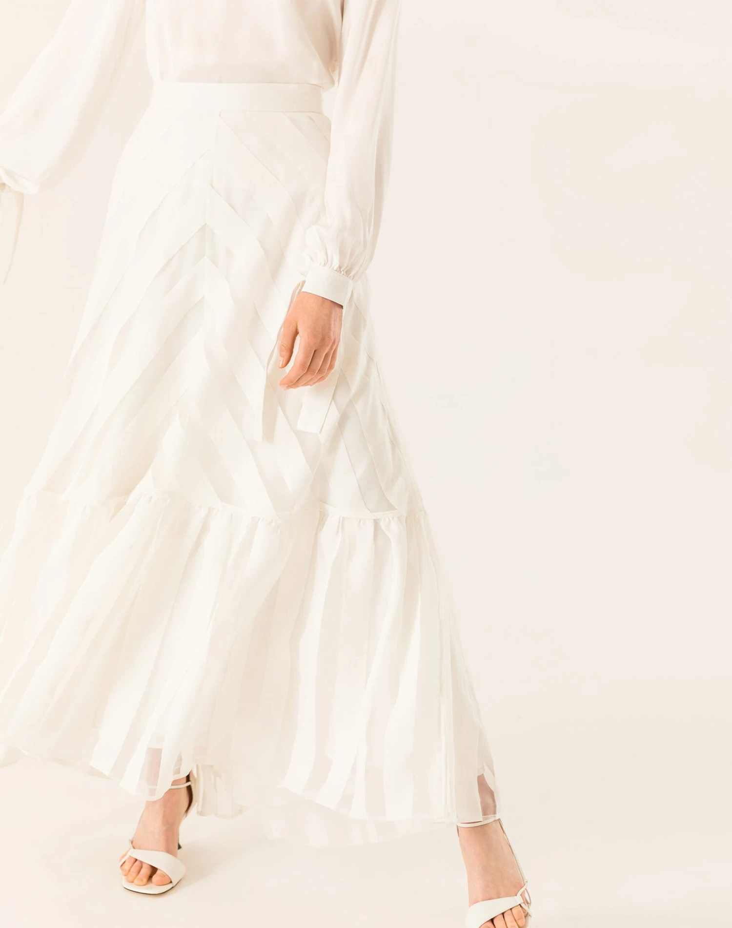 IVY OAK Jupes Longues Jupe Femme Blanc / Blanc Naturel 4 IVY OAK Jupes Longues Jupe Femme Blanc / Blanc Naturel – Image 2