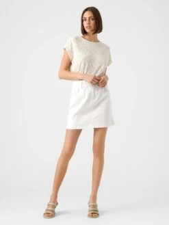 Vero Moda Mini-jupes Jupe WILD ALMA Femme Blanc -Edited You Boutique 3b28bc23ad35e30daab8d3fc040a0aec