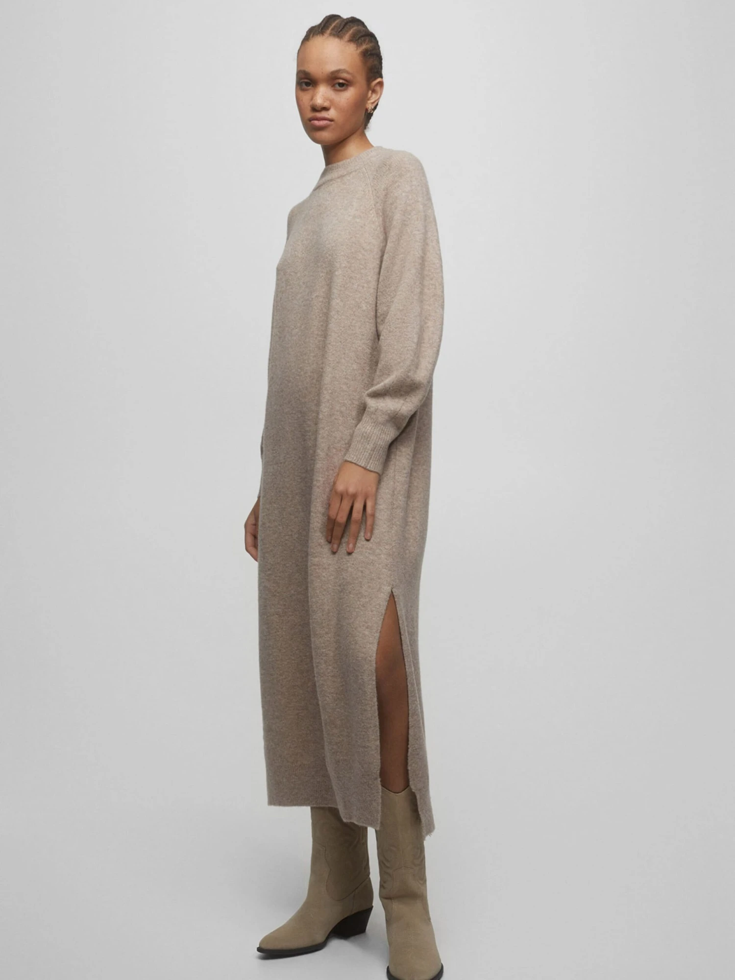 PULL & BEAR Robes Robes En Maille Femme écru 3 PULL & BEAR Robes Robes En Maille Femme écru – Image 2