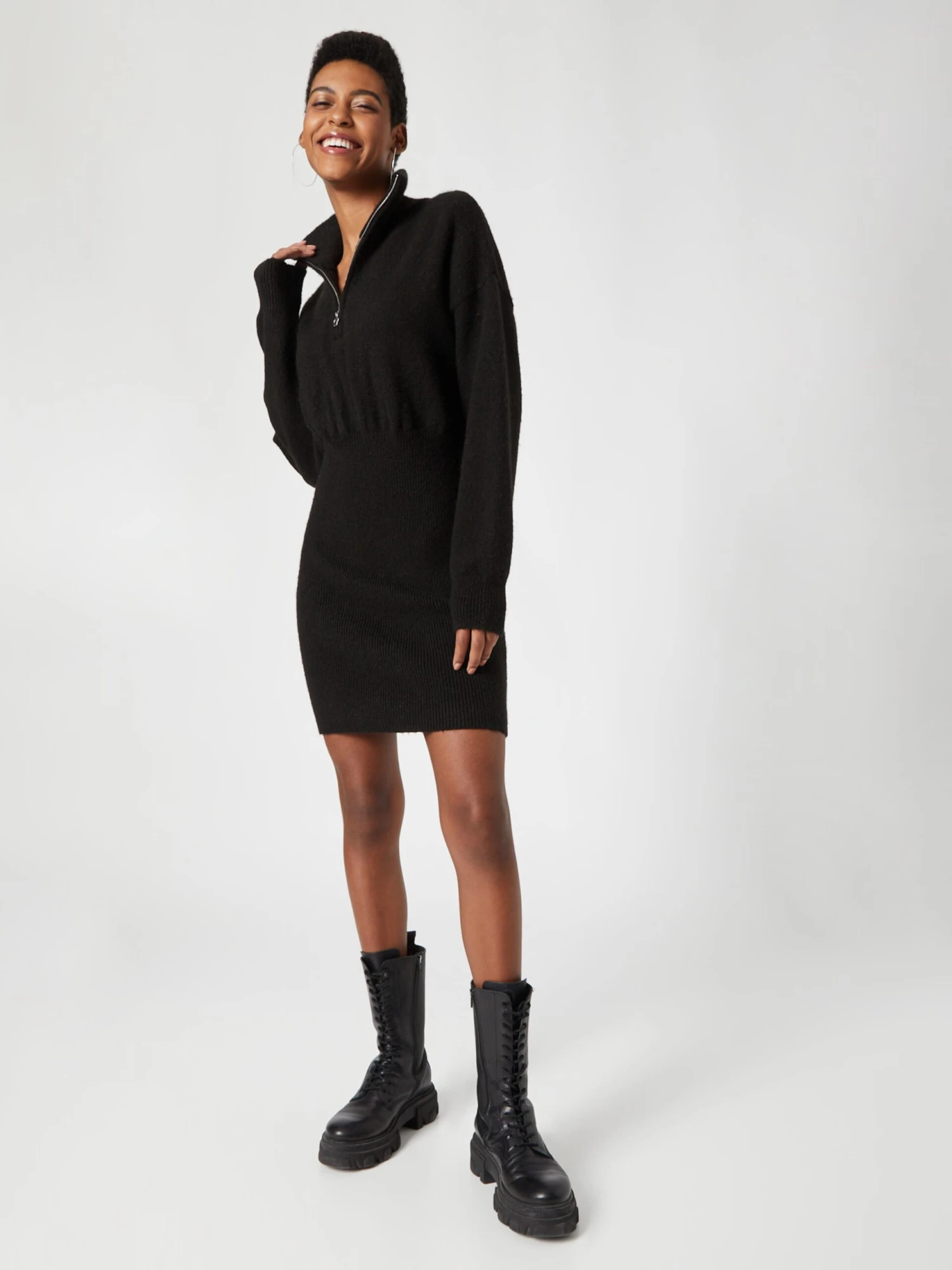 Robes Robes En Maille Hydrangea Femme Noir 5 Robes Robes En Maille Hydrangea Femme Noir – Image 3