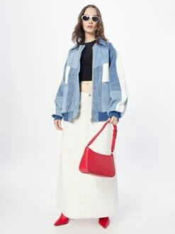 WEEKDAY Jupes Longues Jupe Anaheim Femme Blanc -Edited You Boutique 63bfb50ff25a1eefe4a1d0055e01585c