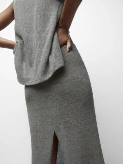 PULL & BEAR Jupes Longues Jupe Femme Gris Chiné -Edited You Boutique 6531e5edd8614ca567595ab30cf806d5