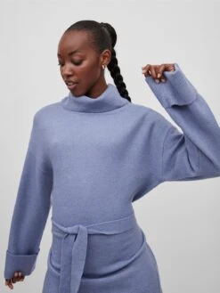 Vila Robes Robes En Maille Rolfie Femme Bleu Fumé -Edited You Boutique 6dbdb29f4cabf48d29fd288399bc73ed