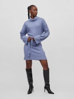 Vila Robes Robes En Maille Rolfie Femme Bleu Fumé -Edited You Boutique 75460cb33f5881c8aaee295b042fe7e3