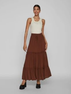 Vila Jupes Longues Jupe Femme Marron -Edited You Boutique 758481d132e343db1e3669282b80f499