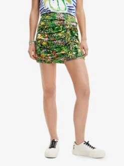Desigual Mini-jupes Jupe Prado Femme Vert -Edited You Boutique 7822929dc4f99789e9ae815167082d81