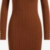 WE FASHION Robes Robes En Maille Femme Marron -Edited You Boutique 79de420b44859df4fd940b42d0dc1612