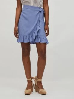 Vila Mini-jupes Jupe Fini Femme Bleu -Edited You Boutique 7eda93bab314d1ea90c2421fd6f403cc