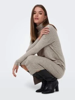 ONLY Robes Robes En Maille LEVA Femme Camel -Edited You Boutique 82cf7d3548a1254deed2a8a287c5d1a2