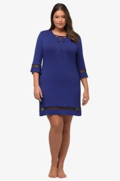 Ulla Popken Robes De Plage Vêtement De Plage Femme Bleu Violet -Edited You Boutique 8346c71f5ae29a82a9150bc7d3d29b80