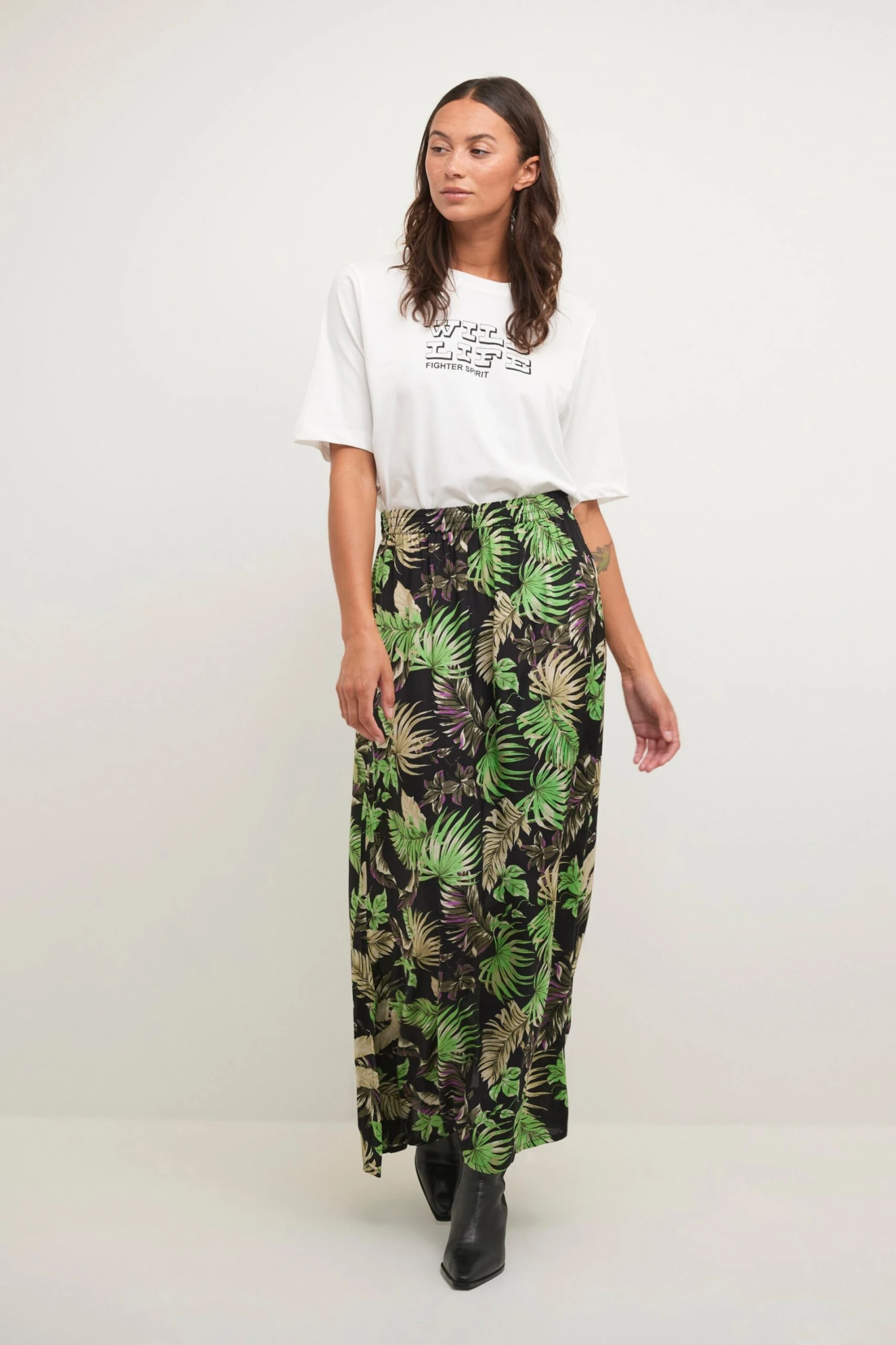 Kaffe Jupes Longues Jupe Lulu Femme Menthe / Vert Foncé 5 Kaffe Jupes Longues Jupe Lulu Femme Menthe / Vert Foncé – Image 3