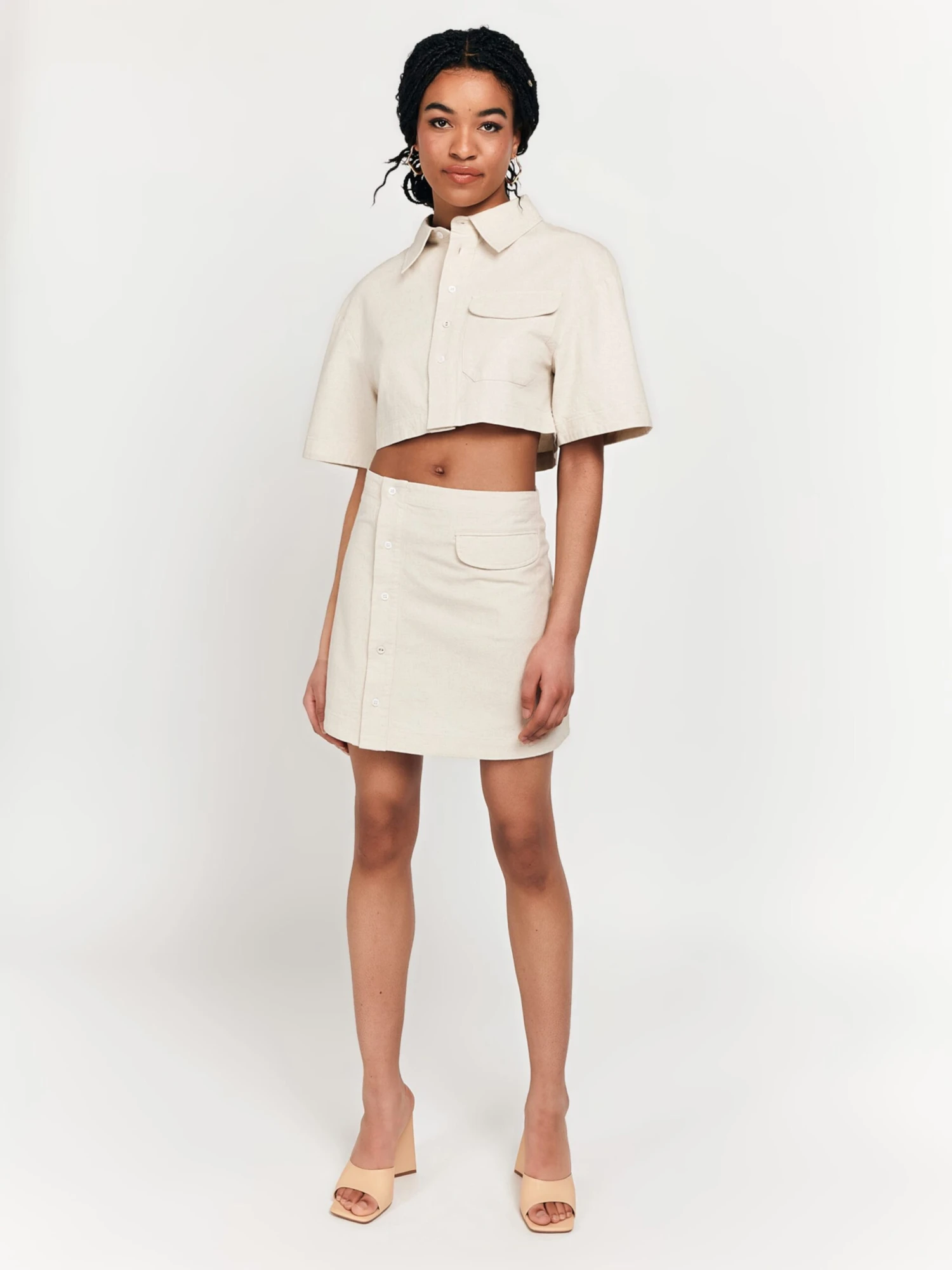 Mini-jupes Jupe Meidi Femme Beige 6 Mini-jupes Jupe Meidi Femme Beige – Image 4