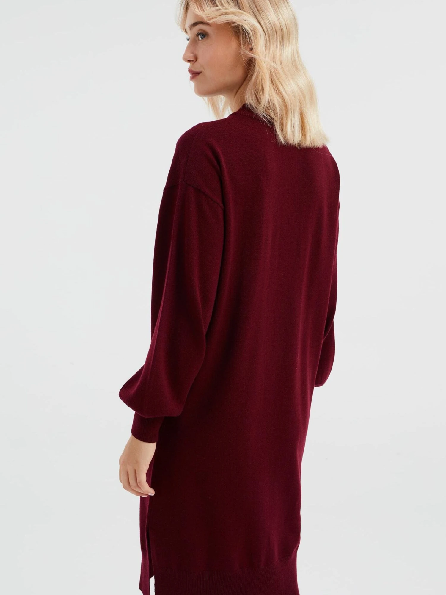 WE FASHION Robes Robes En Maille Femme Lie De Vin 5 WE FASHION Robes Robes En Maille Femme Lie De Vin – Image 3