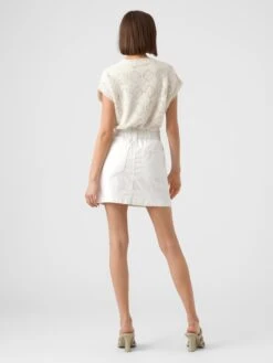 Vero Moda Mini-jupes Jupe WILD ALMA Femme Blanc -Edited You Boutique 9602709461278f9c36b21ea5b5953a04