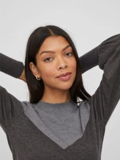 Vila Robes Robes En Maille Femme Anthracite / Gris Clair -Edited You Boutique 9b53bd9293a7b8ac97f9d851f47167c2