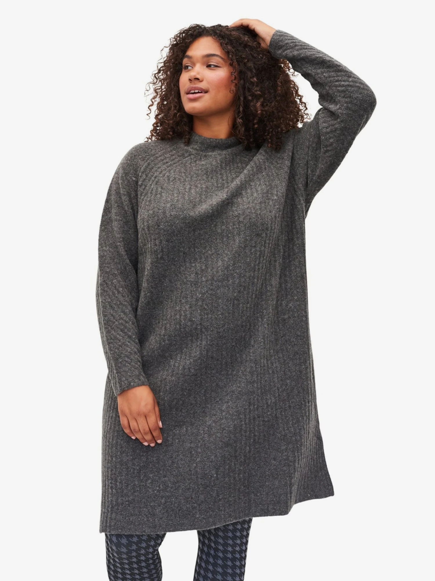 Zizzi Robes Robes En Maille Femme Gris Foncé 5 Zizzi Robes Robes En Maille Femme Gris Foncé – Image 3