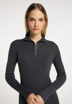 Robes Robes En Maille Femme Gris Basalte -Edited You Boutique 9d410f29180e960500eb797e9c8e8bde