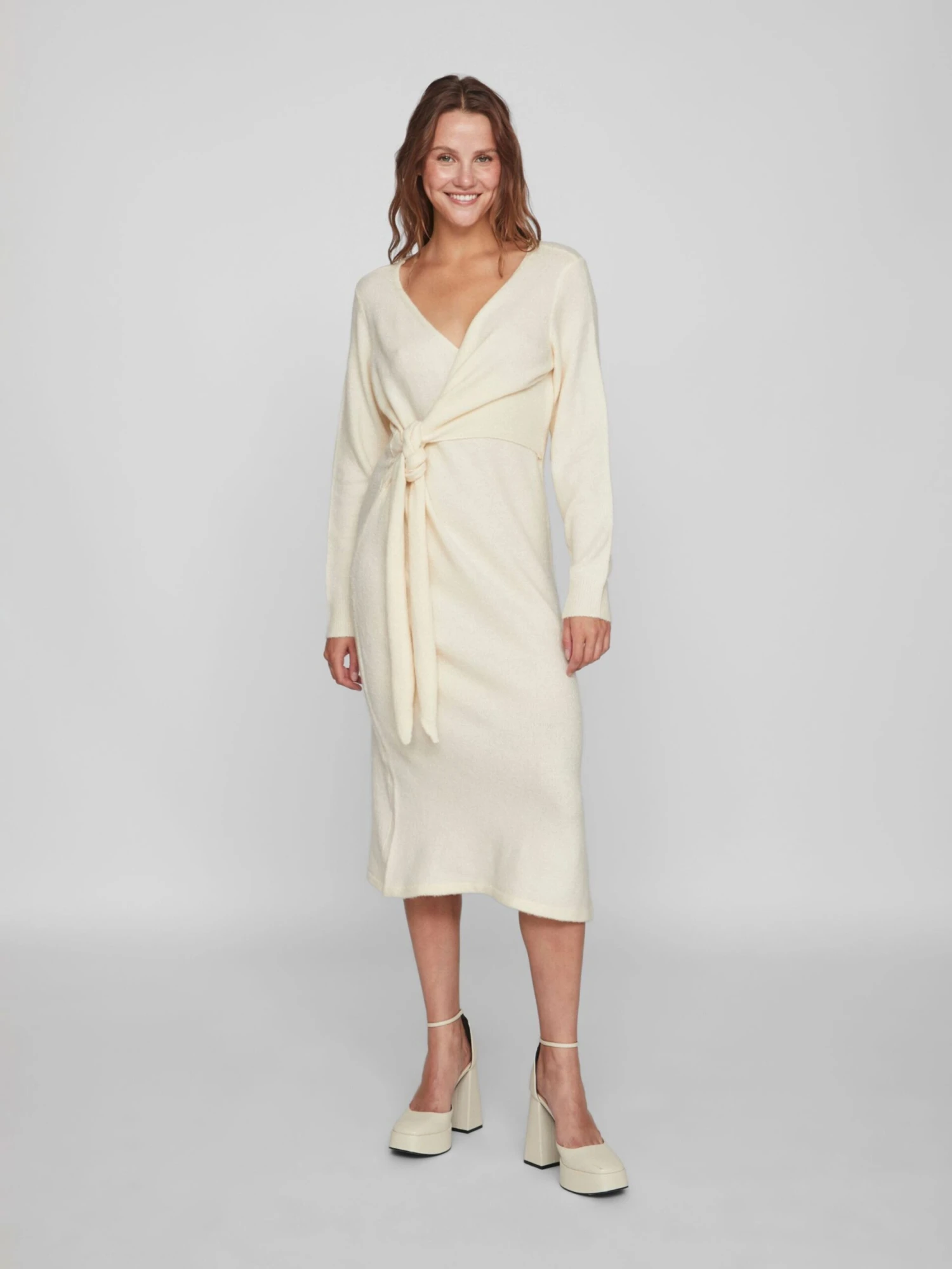 Vila Robes Robes En Maille Femme Beige 7 Vila Robes Robes En Maille Femme Beige – Image 5