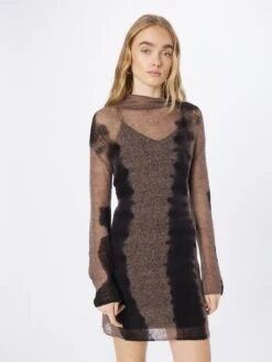 WEEKDAY Robes Robes En Maille Tini Femme Marron -Edited You Boutique a5d485dee1aa2ea57ba36ef838073915