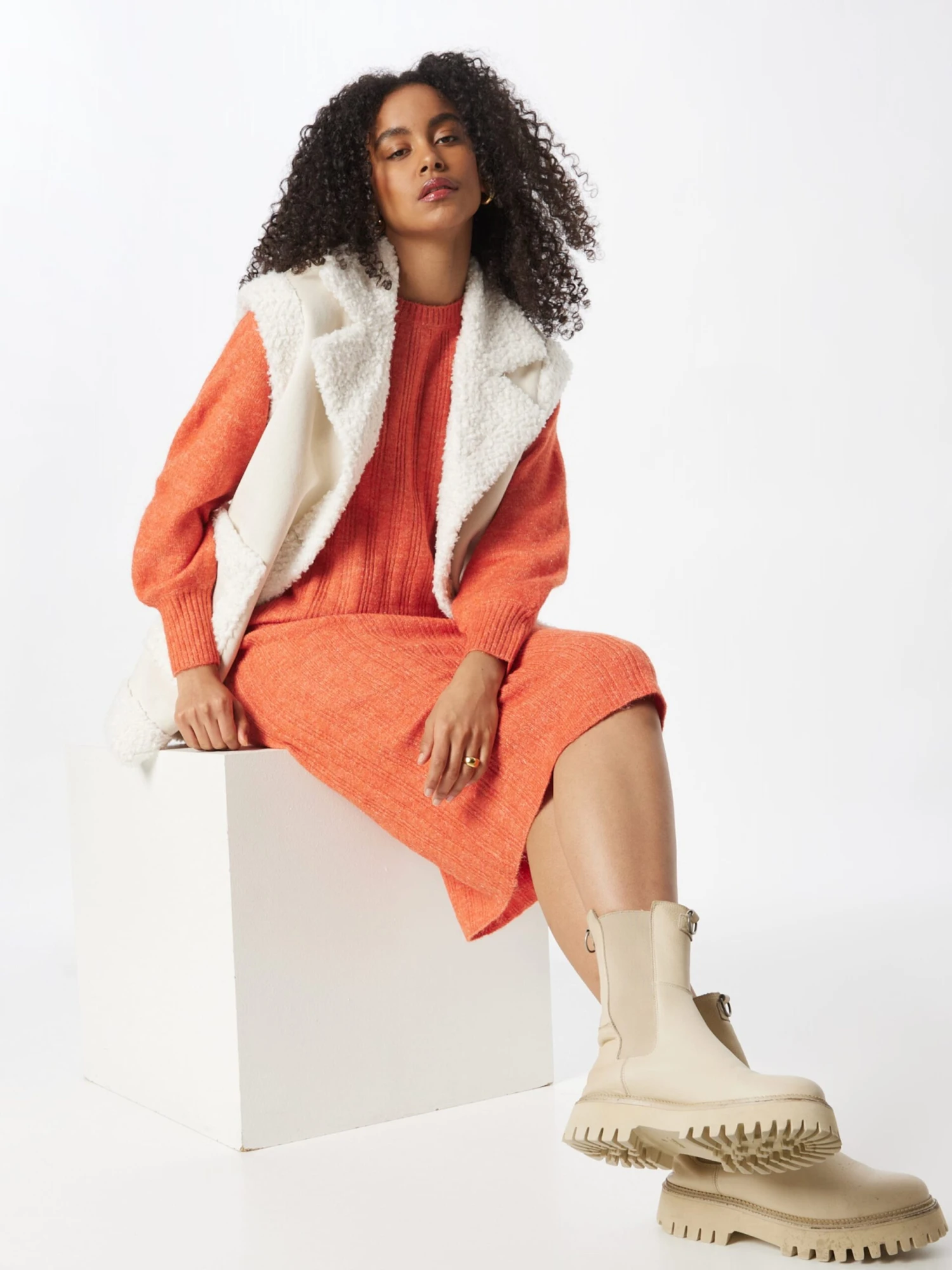 Vero Moda Robes Robes En Maille HAILEY Femme Rouge Feu 7 Vero Moda Robes Robes En Maille HAILEY Femme Rouge Feu – Image 5