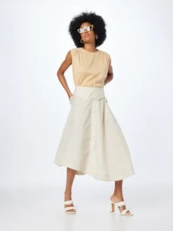 3.1 Phillip Lim Jupes Longues Jupe Femme Gris Clair -Edited You Boutique b25d9406bb46ea695dafa4a885c5306f