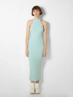 BERSHKA Robes Robes En Maille Femme Bleu Clair -Edited You Boutique b7ca30e18ba860acaba604a96f343a91