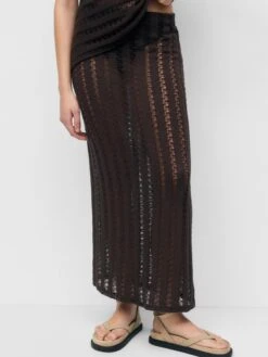 PULL & BEAR Jupes Longues Jupe Femme Brun Foncé -Edited You Boutique bd770d5205fe8b72c083f03a5f06c099