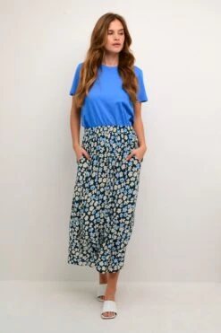 Kaffe Jupes Longues Jupe Tara Femme Bleu Nuit / Bleu Clair -Edited You Boutique c138cd0590c74e753864b17cf1815619