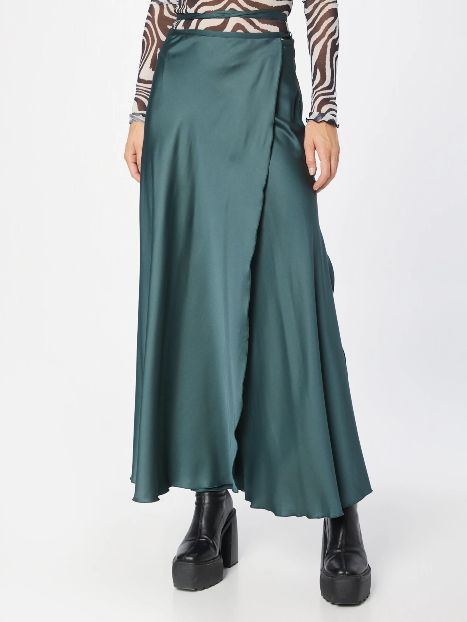 WEEKDAY Jupes Longues Jupe Jolie Femme Vert Foncé 5 WEEKDAY Jupes Longues Jupe Jolie Femme Vert Foncé – Image 3