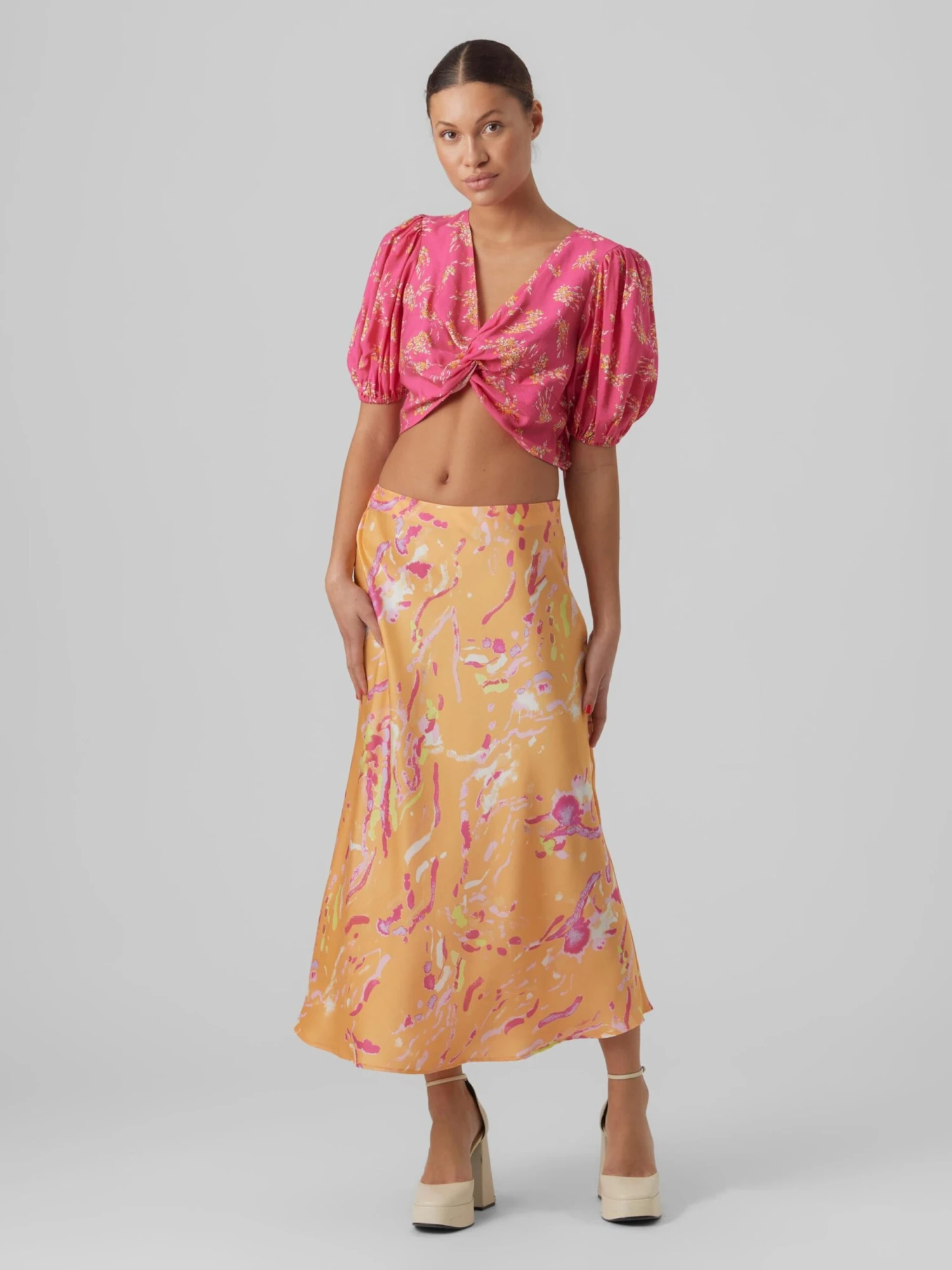 Vero Moda Tall Jupes Longues Jupe Heart Femme Orange 5 Vero Moda Tall Jupes Longues Jupe Heart Femme Orange – Image 3