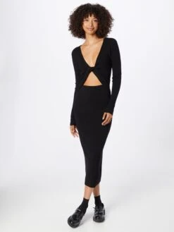 Robes Robes En Maille Lela Jenner Femme Noir -Edited You Boutique d00d6e3076af834e8f829276095898f8