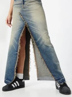 WEEKDAY Jupes Longues Jupe Rhea Femme Bleu -Edited You Boutique d627b360d3e72aeb03c10f48d8009f73