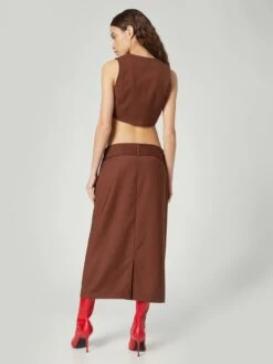 Jupes Longues Jupe Rhonda Femme Marron -Edited You Boutique d676d6950ace28f8a7a87cfcc55e08f7
