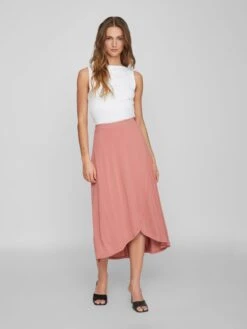 Vila Jupes Longues Jupe Femme Rouge Pastel -Edited You Boutique e035117b1df9942ce4297af934f659cb