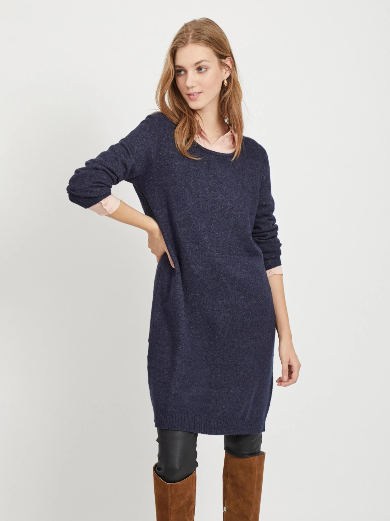 Vila Robes Robes En Maille Ril Femme Marine 5 Vila Robes Robes En Maille Ril Femme Marine – Image 3