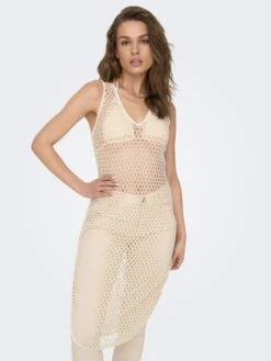 ONLY Robes De Plage Vêtement De Plage Femme Beige -Edited You Boutique e2db3a1ffc7f8f929a33b5d62f585bca