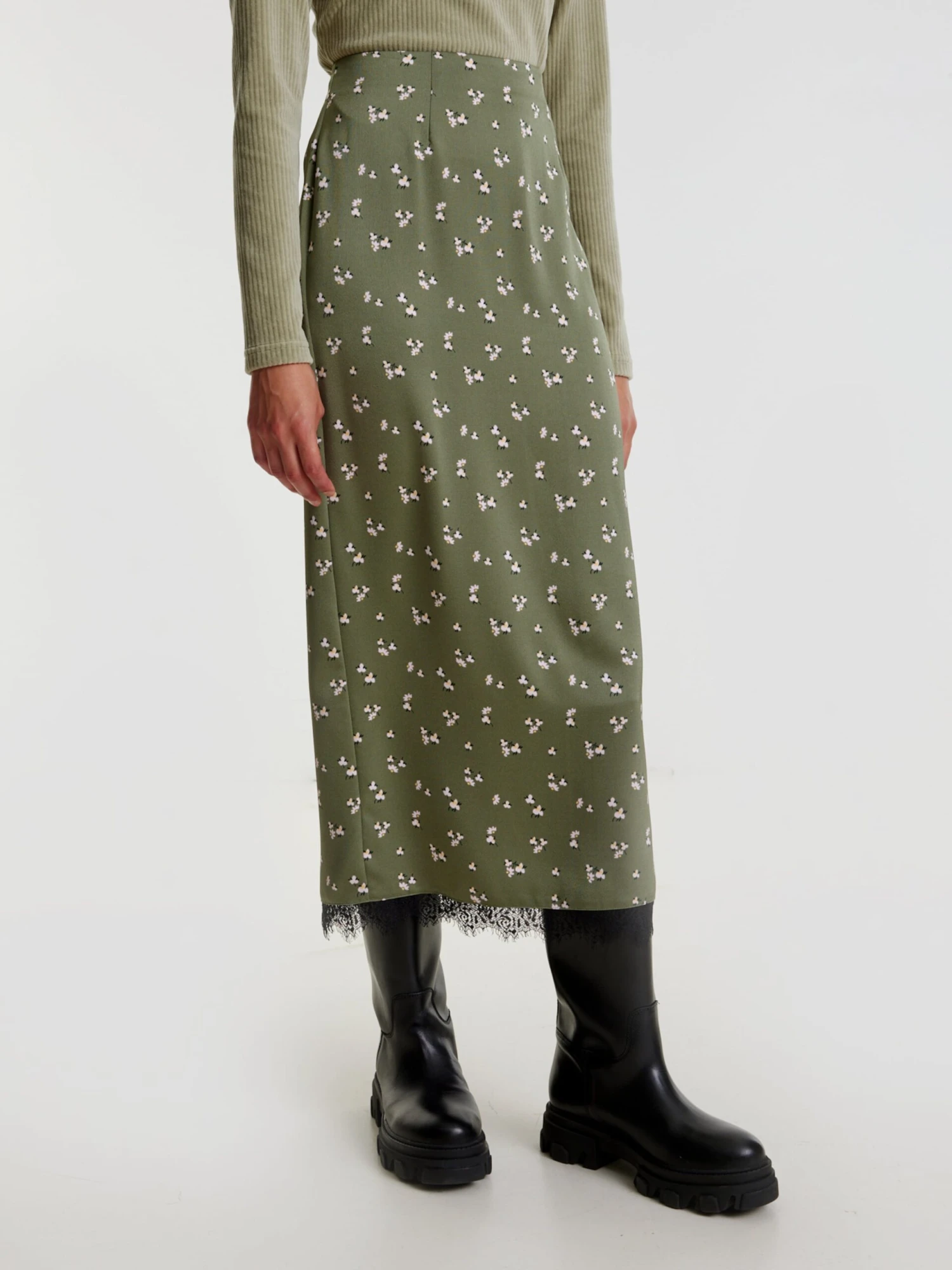 EDITED Jupes Longues Jupe Merida Femme Kaki 6 EDITED Jupes Longues Jupe Merida Femme Kaki – Image 4