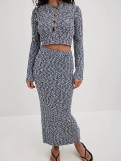 NA-KD Jupes Longues Jupe Femme Bleu-gris