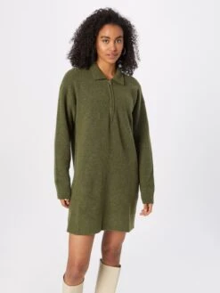 WEEKDAY Robes Robes En Maille Nicki Pike Femme Vert -Edited You Boutique e94c165e5e4487f1fc138587d25b0067