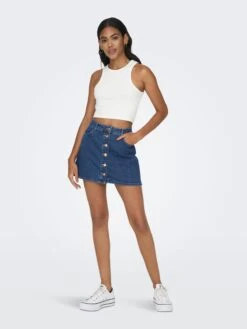 ONLY Mini-jupes Jupe Daisy Femme Bleu -Edited You Boutique eec6029bba1cdc18968e0b6ea4af1f66